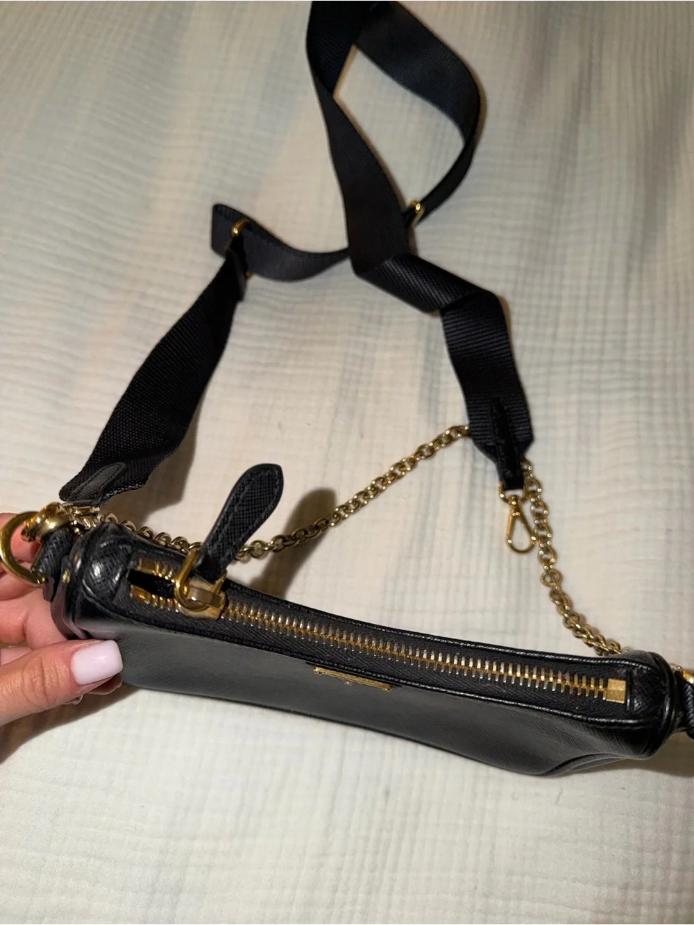 PRADA Black Saffiano Re-Edition Bag Leather